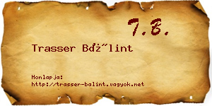 Trasser Bálint névjegykártya